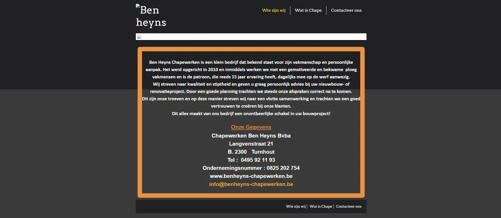 Chapewerken Ben Heyns in 2020